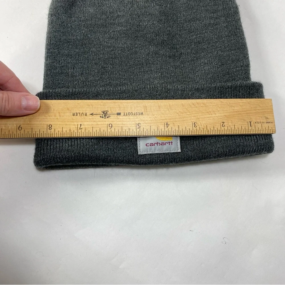 Carhartt Gray Knit Cuffed Foldover Classic Beanie Hat - Unisex